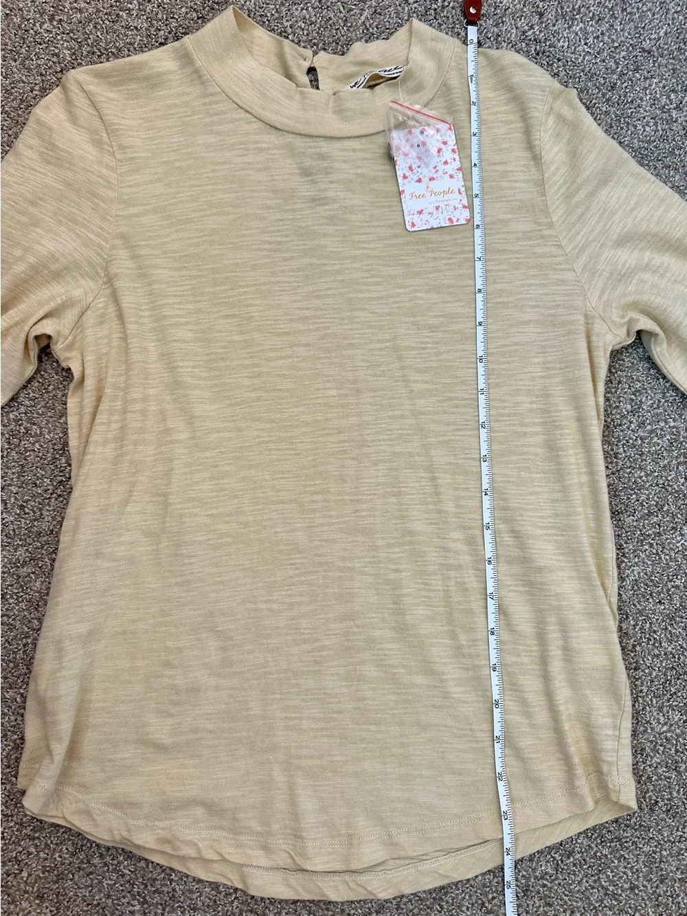 NWT Free People We The Free Hooked On You Top Wheat Cotton Sz M Embroidered Cuff